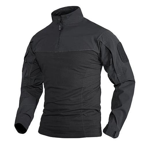 VALEWARD Transit Stretch Base Layer in Tactical Black, three-quarter angle.