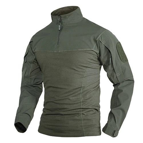 VALEWARD Transit Stretch Base Layer in Ranger Green, three-quarter angle.