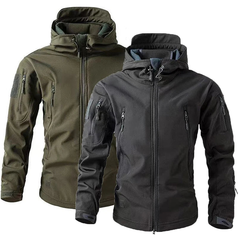 VALEWARD Bastion Softshell Jacket in Ranger Green and Gunmetal Grey, front view comparison.
