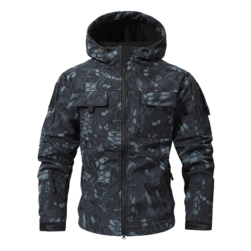 VALEWARD Bracken Camouflage Softshell in Blue Camouflage, front view