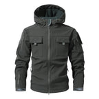 VALEWARD Bracken Camouflage Softshell in Gunmetal Grey, showing the large flap chest pockets