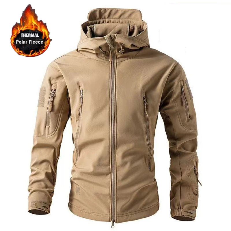 VALEWARD Bastion Softshell Jacket in Field Sand, front view.