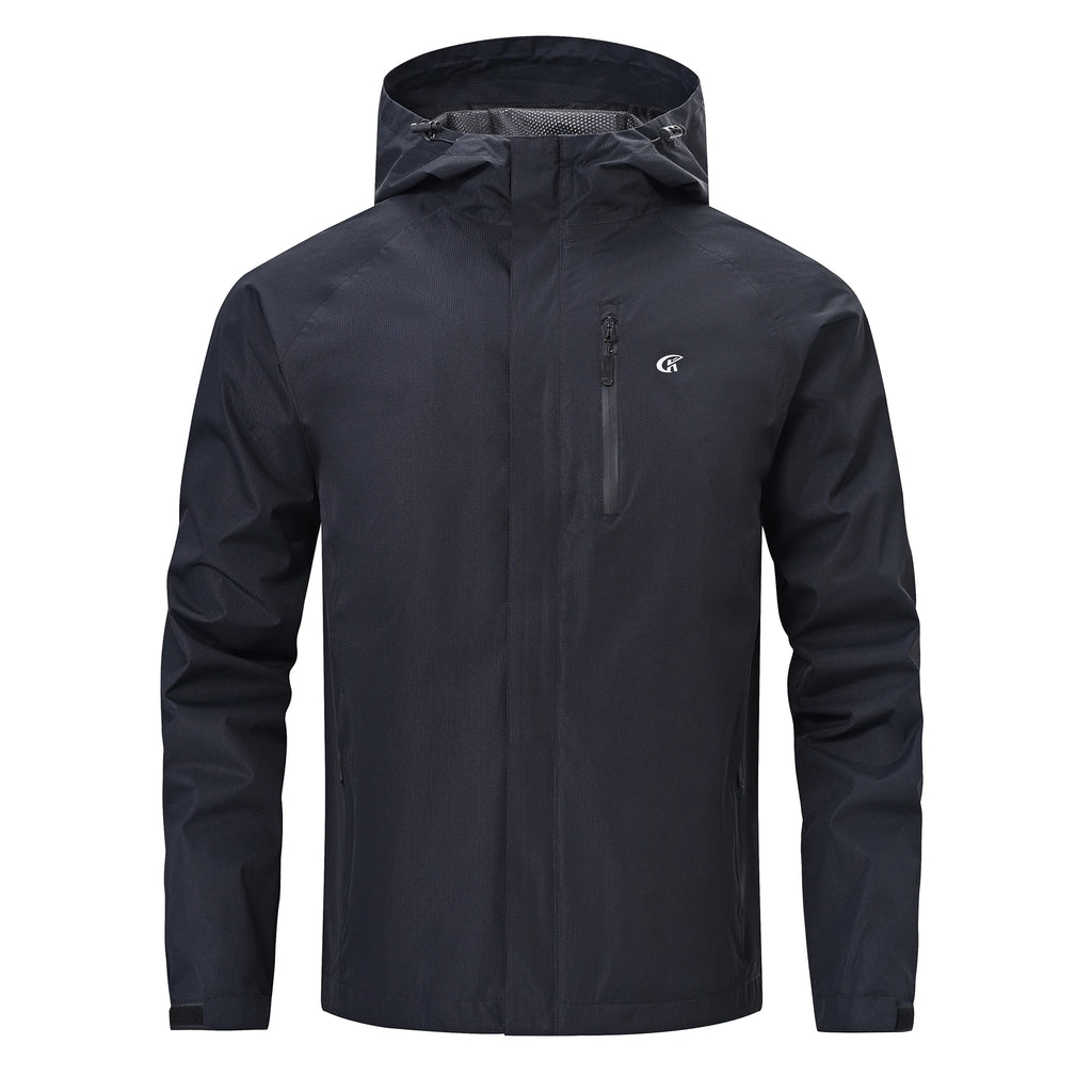 VALEWARD Voyager Packable Rain Shell in Tactical Black, front view