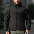VALEWARD Hearth Quilted Insulated Jacket in Tactical Black, showing the chest zip pocket
