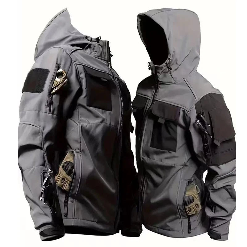 VALEWARD Drover Tactical Fleece Jacket in Gunmetal Grey Two-Tone, front view