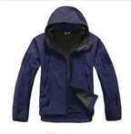 VALEWARD Bastion Softshell Jacket in Night Navy, unzipped to show the brushed fleece interior lining.