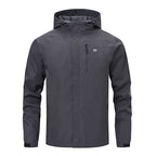 VALEWARD Voyager Packable Rain Shell in Gunmetal Grey, with the adjustable drawcord hood
