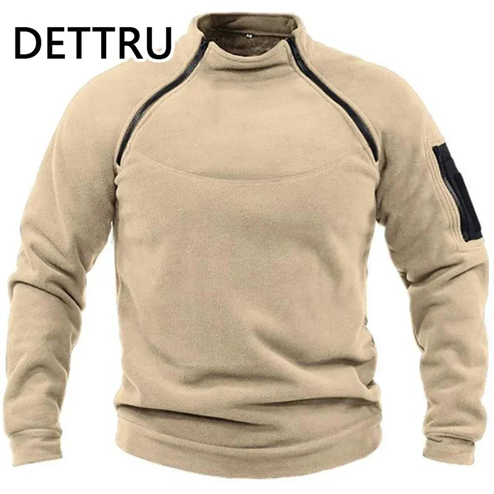 VALEWARD Sentry Tactical Fleece Pullover in Field Sand, front view.