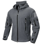 VALEWARD Watchman Hooded Fleece in Gunmetal Grey, showing the chest zip pocket