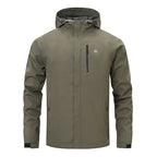 VALEWARD Voyager Packable Rain Shell in Ranger Green, showing the chest zip pocket