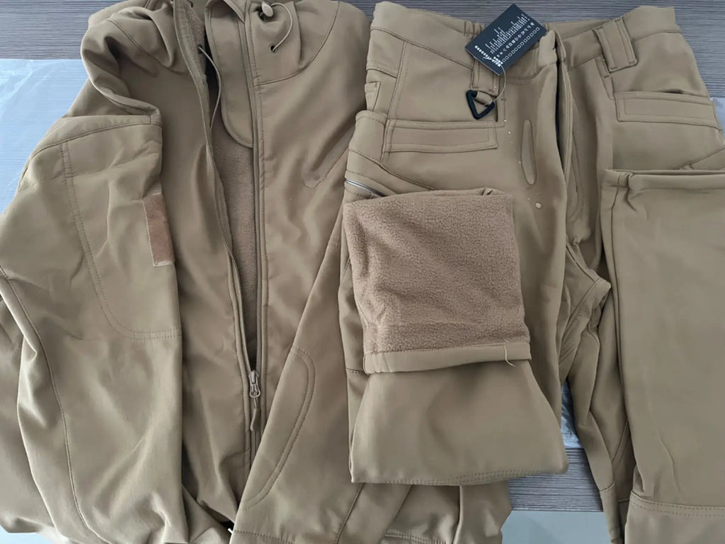 Excluded from gallery: flat-lay showing the jacket alongside trousers and accessories not included in this listing.