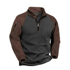 VALEWARD Outrider Fleece Half-Zip in Field Coffee with Gunmetal Grey body panel, front view.