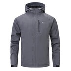 VALEWARD Voyager Packable Rain Shell in Storm Grey, showing the chest zip pocket