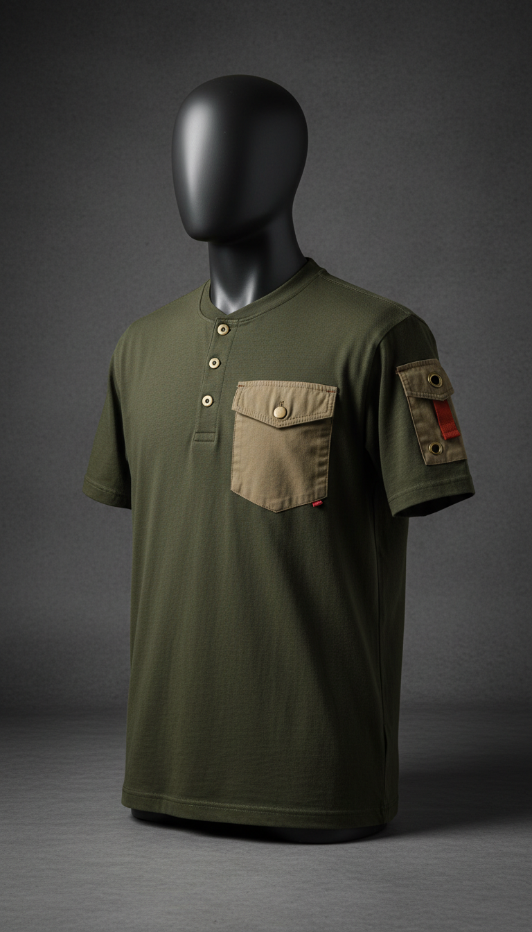 Utility-T-Shirt mit Signal-Akzent